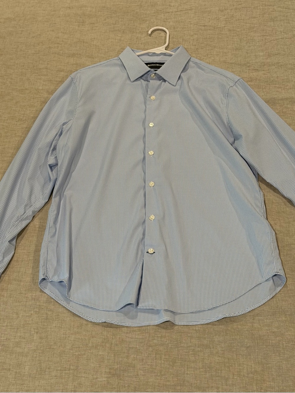 Bonobos Blue Tiny-Check Long Sleeve Dress Shirt